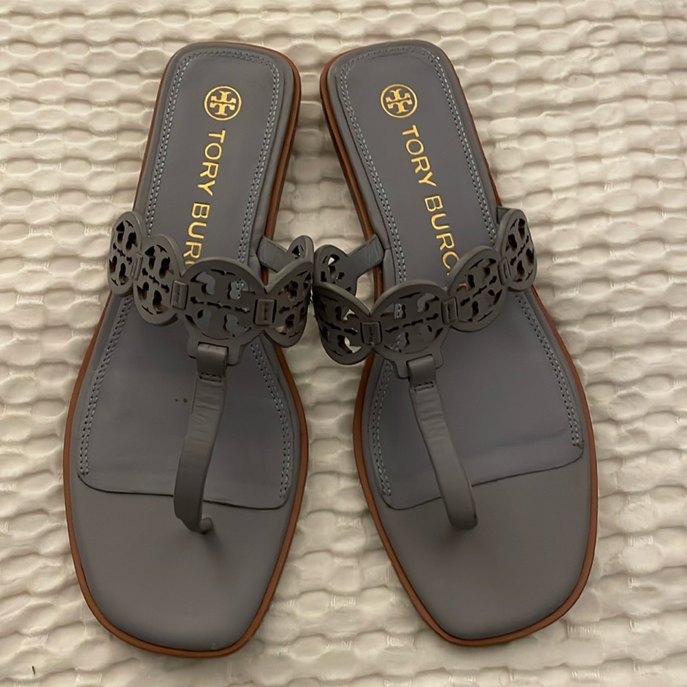 TORY BURCH Tiny Miller Thong Sandal Cloud Blue 8.5